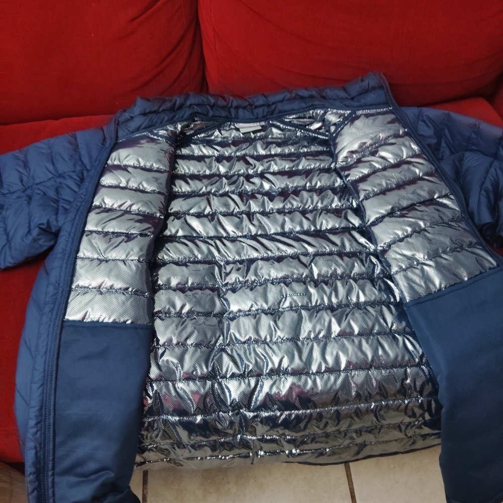 Blue and Silver Puffer Jacket